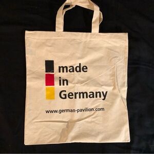 Off White Canvas Tote Bag with Made in Germany 🇩🇪 Print